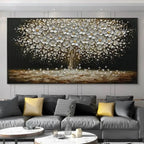 Abstract 3D Gold Tree Wall Printing Painting on Canvas,Abstract Wall Picture,Modern Home Decoration,Flowers Art Poster,Mural