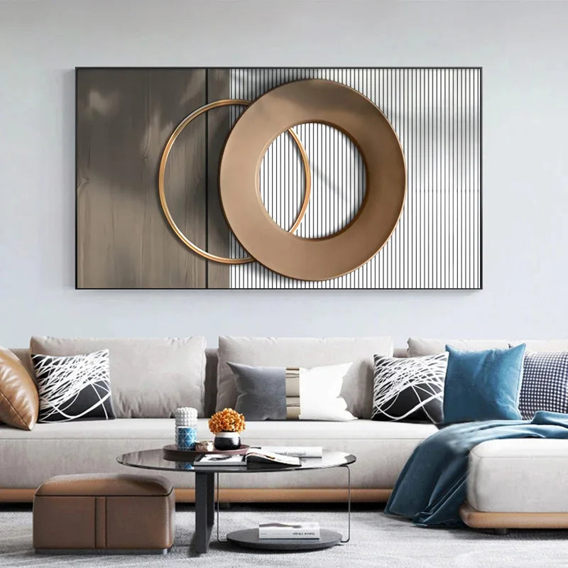 Modern Aesthetics Abstract Celestial Geometry Concept Wall Art Fine Art Canvas Prints - Pictures For Living Room Dining Room Bedroom Art For Modern Living