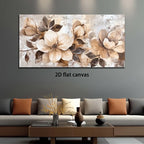 2D Flat Beige Florals Modern Abstract Painting Frameless Picture Living Room Bedroom Office Home Decor High Quality Print Canvas