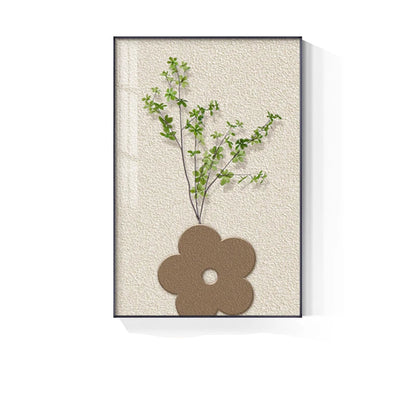 Bohemian Abstract Floral Vase Still Life Wall Art Fine Art Canvas Prints - Modern Botanical Pictures For Living Room Dining Room Art For Contemporary Boho Home Decor