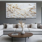 Extra Large Modern Flower Canvas Wall Art, Frameless Abstract Painting Picture for Living Room Bedroom Office Home Decoration
