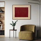 Modern Abstract Geometric Bold Red Grid Unframed Canvas Print Wall Art – Minimalist Design for Feng Shui Inspired Interior Decor