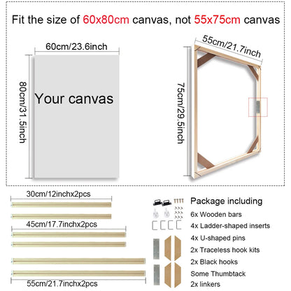 Wooden Frames 40x50 60x90 50x70cm For Framing Canvas Prints DIY Framing Kits Canvas Stretcher Bars Natural Wood Easy To Assemble - Fixtures and Fittings Included