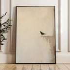 Minimalist Bird Silhouette Canvas Print Wall Art – Neutral Beige Modern Nature Artwork for Living Room, Bedroom & Scandinavian Décor
