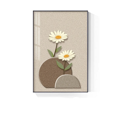 Bohemian Abstract Floral Vase Still Life Wall Art Fine Art Canvas Prints - Modern Botanical Pictures For Living Room Dining Room Art For Contemporary Boho Home Decor