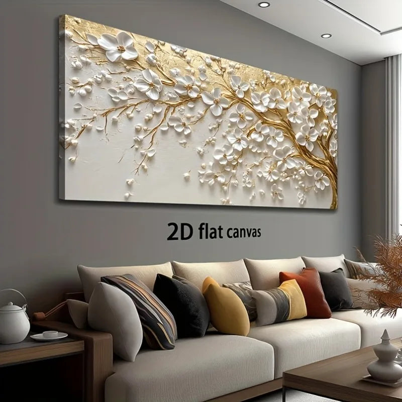 2D Flat, Canvas Wall Art Flower Ptints Art Modern Abstract Painting Frameless Picture Living Room Bedroom Office Home Decoration