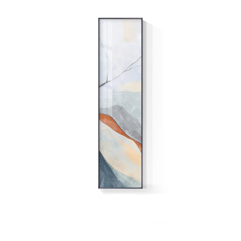 Subtle Shades Of Pastel Pink Terracotta Abstract Wall Art Fine Art Canvas Prints - Tall Vertical Format Pictures For Foyer Reception Room Entranceway Art for Modern interiors