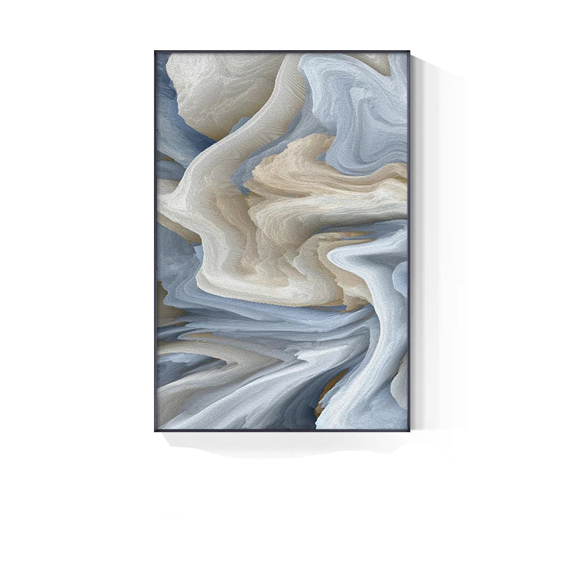 Blue Grey Alien Cloud Wall Art Fine Art Canvas Prints - Modern Art For Living Room, Bedroom, Art Contemporary Interiors