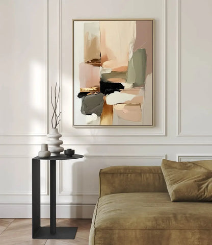 Vintage Abstract Beige Color Block Wall Art Fine Art Canvas Prints - Modern Art For Living Room Dining Room Bedroom Art For Contemporary Home Office Interiors