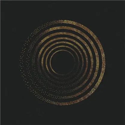 Modern Abstract Golden Spherical Square Format Wall Art Fine Art Canvas Prints - Modern Artworks For Living Room Dining Room Art For Contemporary Home Decor