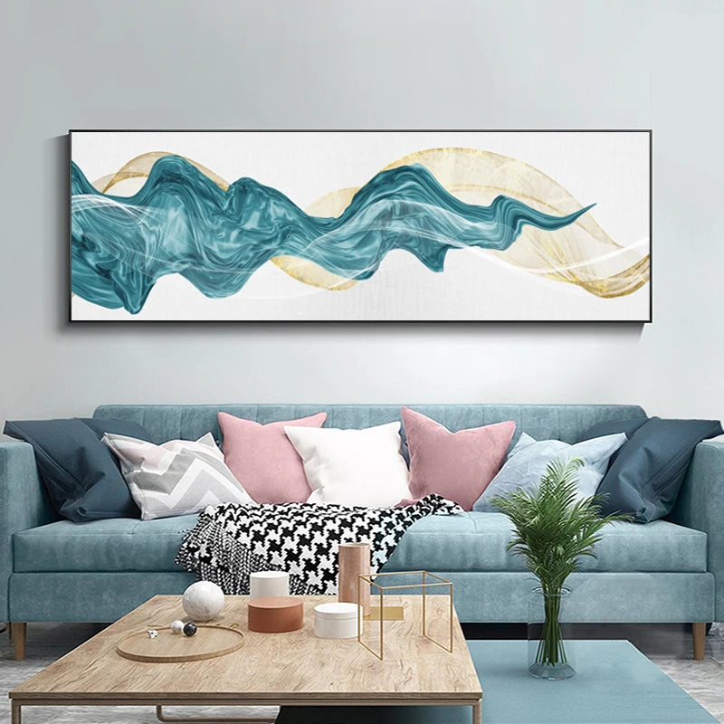 Light Luxury Flowing Ribbon Concept Abstract Wall Art Fine Art Canvas Prints - Wide Format Pictures For Bedroom Above The Bed Modern Art For Above The Sofa