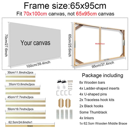 Real Wood Frames 30x40 50x70 80x120cm For Framing Canvas Prints DIY Framing Kits Canvas Stretcher Bars Natural Wood Easy To Assemble - Fixtures and Fittings Included