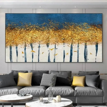 Abstract 3D Gold Tree Wall Printing Painting on Canvas,Abstract Wall Picture,Modern Home Decoration,Flowers Art Poster,Mural