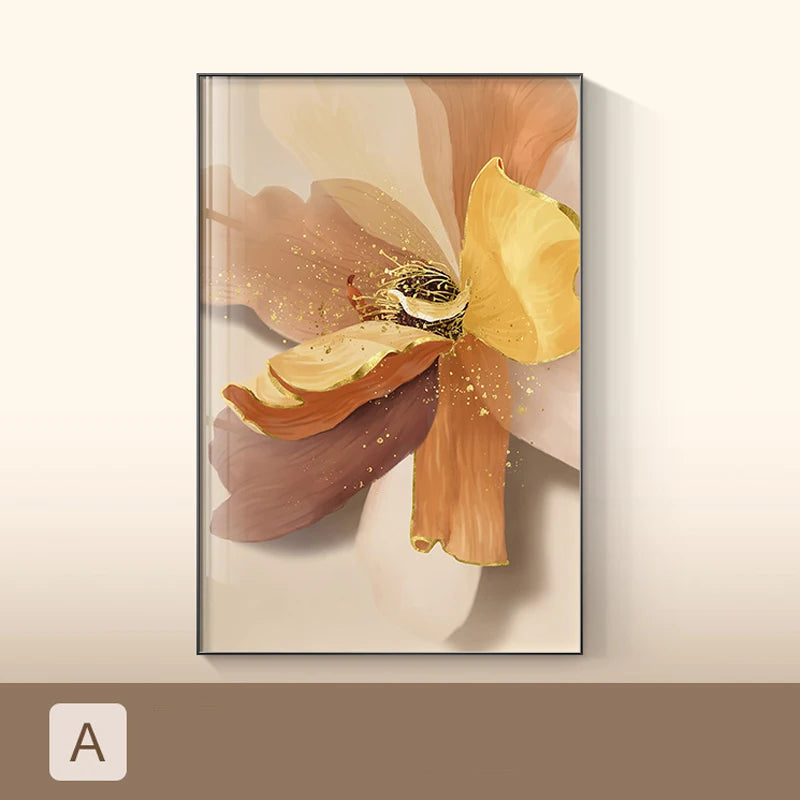 Big Floral Abstract Wall Art Fine Art Canvas Prints - Modern Botanical Artwork For Foyer Living Room Office Art For Contemporary Interiors