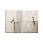 Neutral Bird Wall Art Set – Soft Beige & Gray Minimalist Bird Illustration Prints – Modern Artworks for Living Room, Entryway & Bedroom Decor