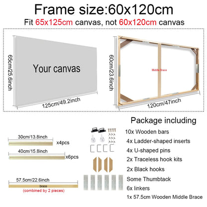 Real Wood Frames 30x40 50x70 80x120cm For Framing Canvas Prints DIY Framing Kits Canvas Stretcher Bars Natural Wood Easy To Assemble - Fixtures and Fittings Included