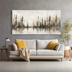 Misty Pines Modern Abstract Canvas Wall Art Frameless Landscape Painting with High-Quality Print Home Decor Landscape Decor Art