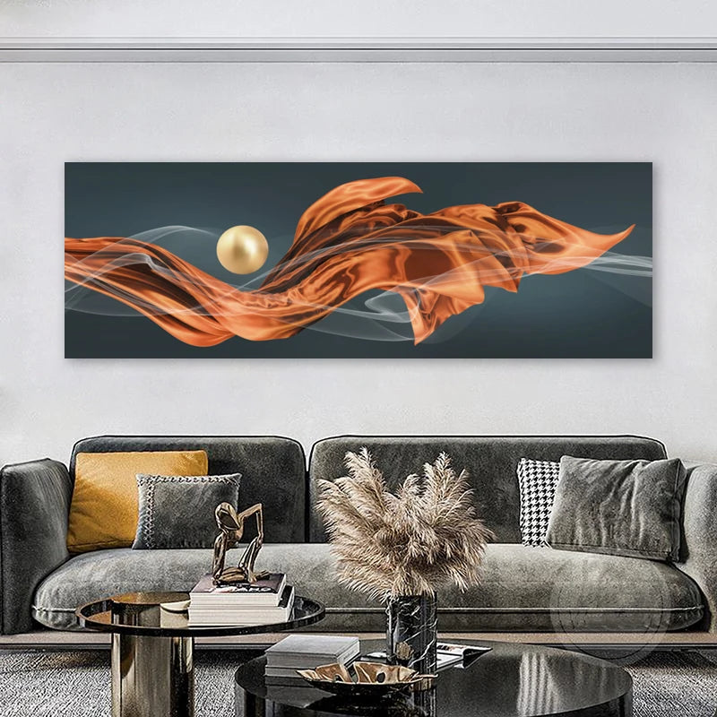 Light Luxury Flowing Ribbon Concept Abstract Wall Art Fine Art Canvas Prints - Wide Format Pictures For Bedroom Above The Bed Modern Art For Above The Sofa