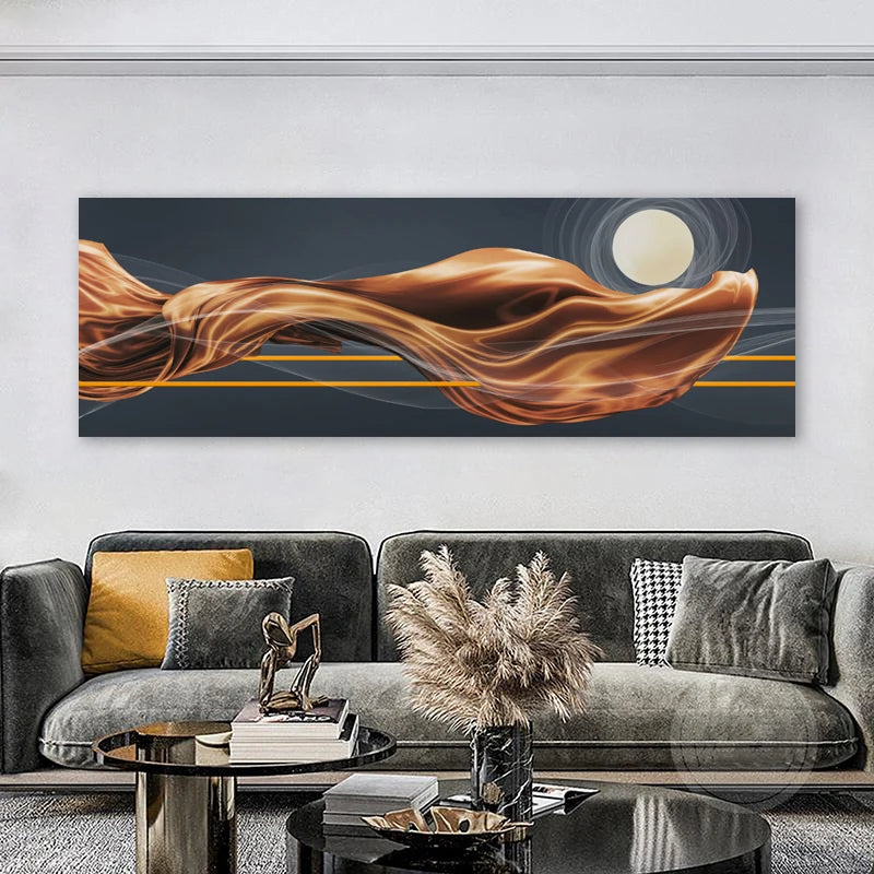 Light Luxury Flowing Ribbon Concept Abstract Wall Art Fine Art Canvas Prints - Wide Format Pictures For Bedroom Above The Bed Modern Art For Above The Sofa