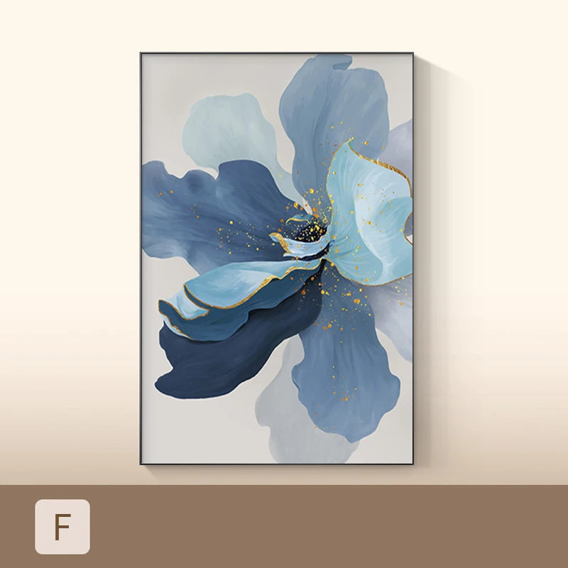 Big Floral Abstract Wall Art Fine Art Canvas Prints - Modern Botanical Artwork For Foyer Living Room Office Art For Contemporary Interiors