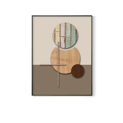 Neutral Tones Modern Aesthetics Abstract Sun Moon Wall Art Fine Art Canvas Prints - Neutral Tones Pictures For Entrance Hall Foyer Living Room Dining Room Art Decor
