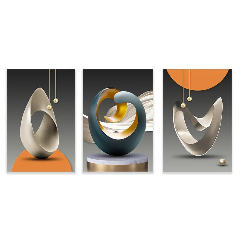 Set of 3Pcs Modern Aesthetics Surreal Still Life Abstract Wall Art Fine Art Canvas Prints - Wall Decor For Living Room Dining Room Home Office Art For Modern Living