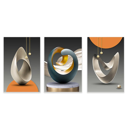 Set of 3Pcs Modern Aesthetics Surreal Still Life Abstract Wall Art Fine Art Canvas Prints - Wall Decor For Living Room Dining Room Home Office Art For Modern Living