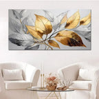 Abstract Golden Leaves Botanical Canvas Painting Wall Art Pictures Poster and Prints for Living Room Home Decor No Frameless