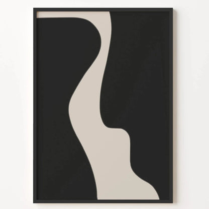 Modern Minimalist Black Beige Abstract Wall Art Fine Art Canvas Prints - Pictures For Living Room Above The Sofa Art For Bedroom Dining Room Wall Decor