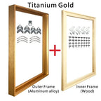 Modern Luxury Square Format Metal Picture Frame Kits 40x40, 50x50, 60x60cm etc Aluminium Frames Brushed Gold Silver Black Metal With Inner Wooden Frame