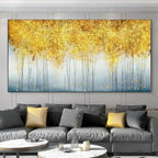 Abstract 3D Gold Tree Wall Printing Painting on Canvas,Abstract Wall Picture,Modern Home Decoration,Flowers Art Poster,Mural