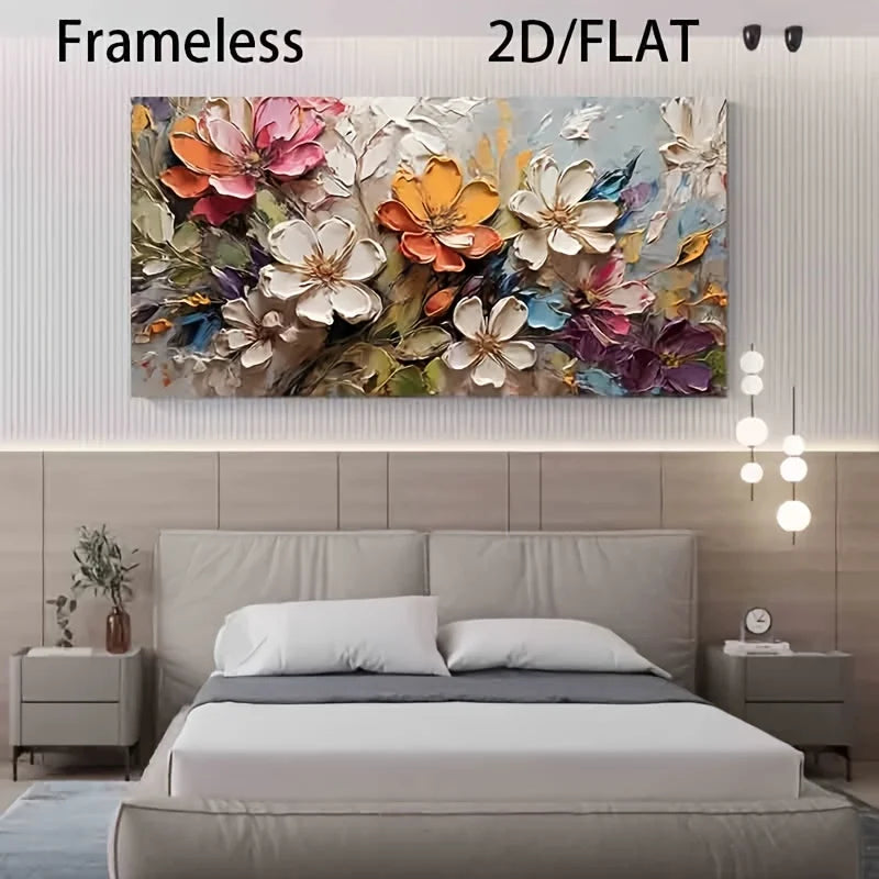 Frameless Modern Flower Abstract Art Canvas Poster for Bedroom and Living Room Decoration Cuadros No Frame