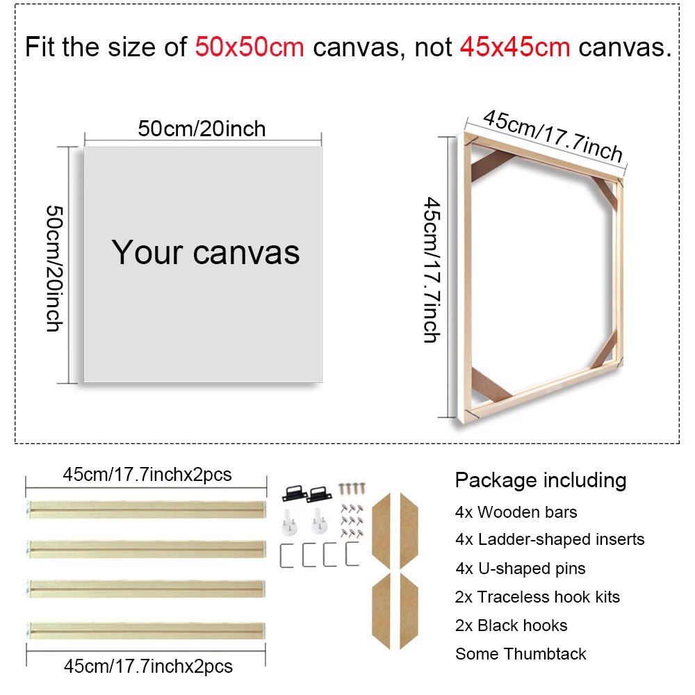 Wooden Frames 40x50 60x90 50x70cm For Framing Canvas Prints DIY Framing Kits Canvas Stretcher Bars Natural Wood Easy To Assemble - Fixtures and Fittings Included