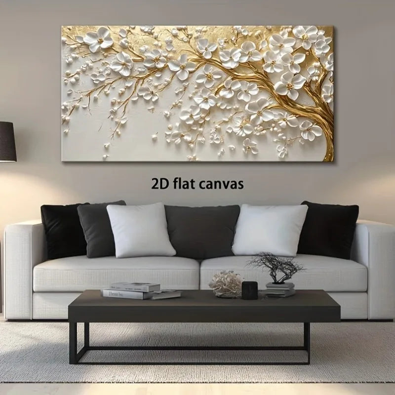 2D Flat, Canvas Wall Art Flower Ptints Art Modern Abstract Painting Frameless Picture Living Room Bedroom Office Home Decoration