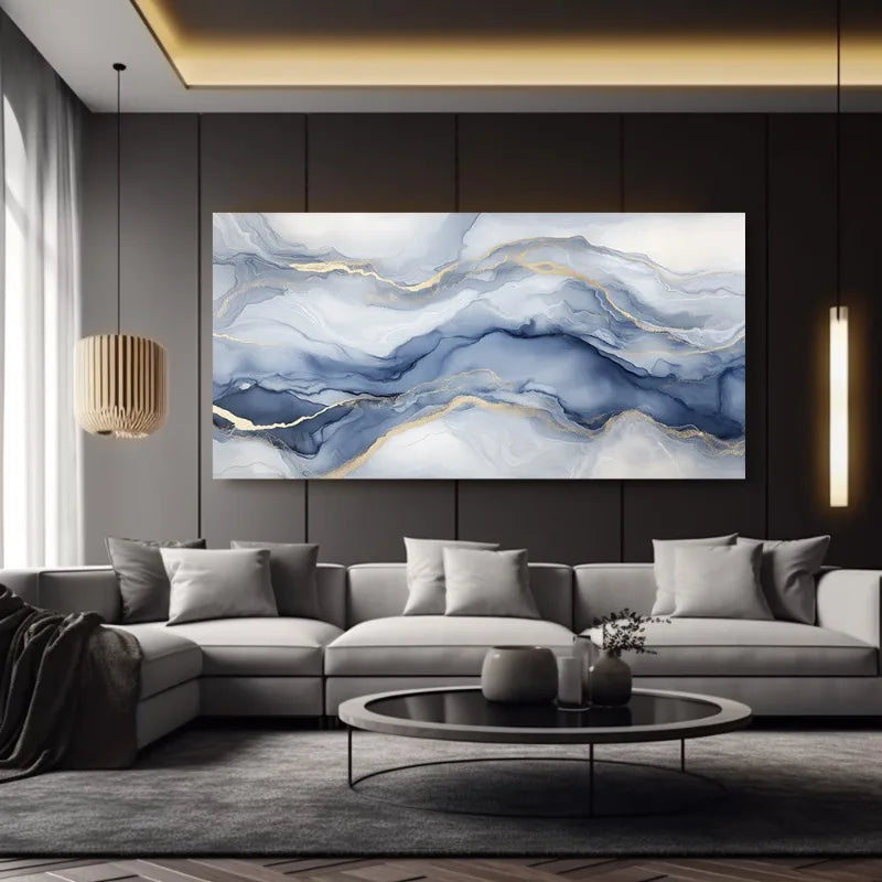 2D Flat Fluid Abstract Art Abstract Painting Frameless Picture for Bathroom Living Room Bedroom Office Wall Modern Home Decor