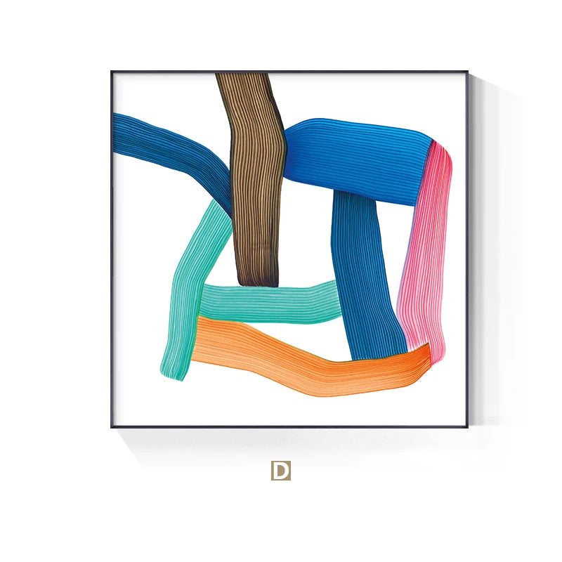 Modern Color Splash Minimalist Abstract Wall Art Fine Art Canvas Prints - Square Format Artworks For Living Room Dining Room Modern Art For Contemporary Spaces