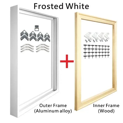 Modern Luxury Square Format Metal Picture Frame Kits 40x40, 50x50, 60x60cm etc Aluminium Frames Brushed Gold Silver Black Metal With Inner Wooden Frame