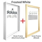 Modern Luxury Square Format Metal Picture Frame Kits 40x40, 50x50, 60x60cm etc Aluminium Frames Brushed Gold Silver Black Metal With Inner Wooden Frame