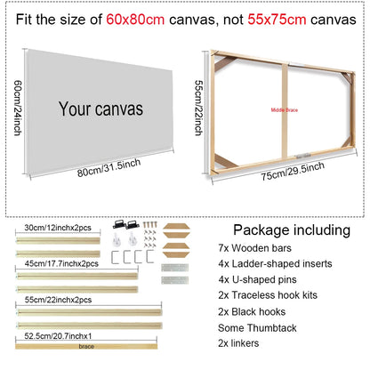 Real Wood Frames 30x40 50x70 80x120cm For Framing Canvas Prints DIY Framing Kits Canvas Stretcher Bars Natural Wood Easy To Assemble - Fixtures and Fittings Included