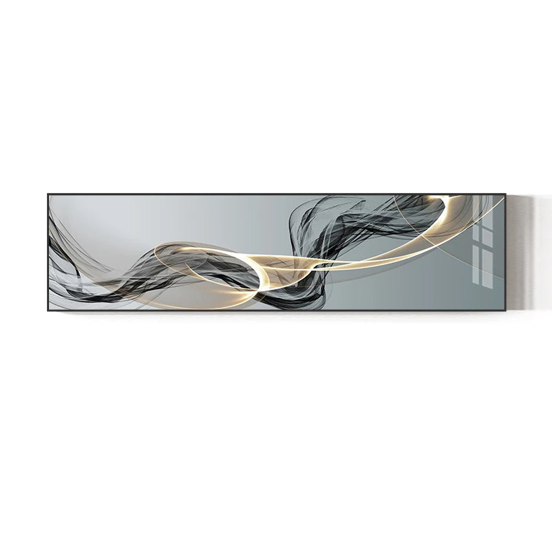 Minimalist Nordic Abstract Flowing Lines Wall Art Fine Art Canvas Prints – Wide Format Wall Decor for Bedroom & Living Room Above Bed or Sofa