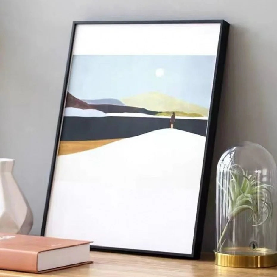 Modern Luxury Square Format Metal Picture Frame Kits 40x40, 50x50, 60x60cm etc Aluminium Frames Brushed Gold Silver Black Metal With Inner Wooden Frame
