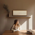 Minimalist Flock of Birds Wall Art – Neutral Modern Living Room Decor – Wide Format Canvas Print for Above The Bed Art For Above The Sofa