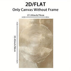 Minimalist Tree Ring Wall Art – Textured Beige Circular Wood Grain Design – Neutral Canvas Print for Modern Hallway, Foyer Art Decor
