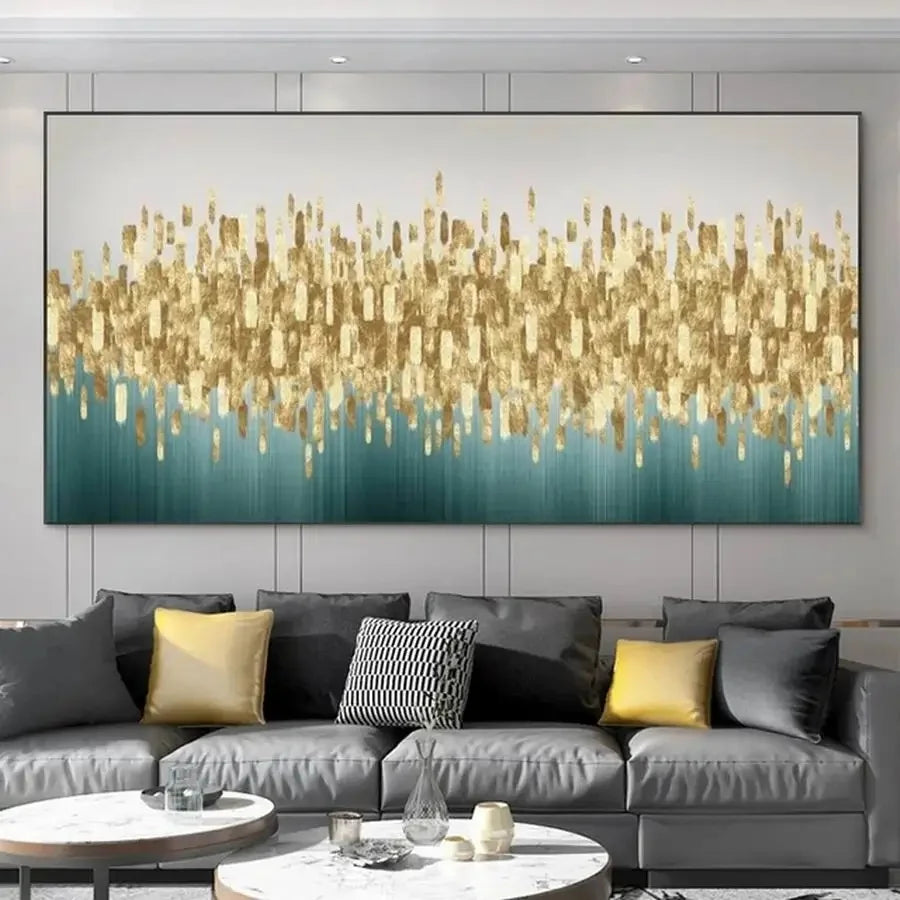 Abstract 3D Gold Tree Wall Printing Painting on Canvas,Abstract Wall Picture,Modern Home Decoration,Flowers Art Poster,Mural