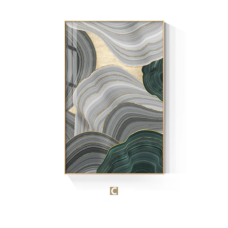 Modern Abstract Flowing Landscape Wall Art Fine Art Canvas Prints - Art For Modern Apartment Living Room Dining Room Foyer Art For Contemporary Home Decor
