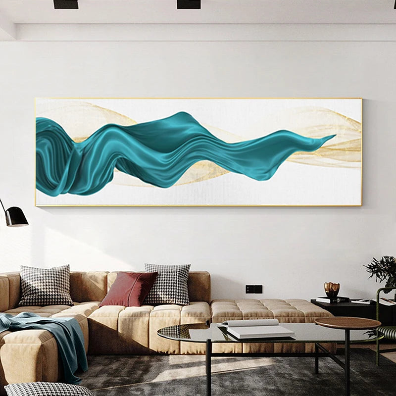 Light Luxury Flowing Ribbon Concept Abstract Wall Art Fine Art Canvas Prints - Wide Format Pictures For Bedroom Above The Bed Modern Art For Above The Sofa