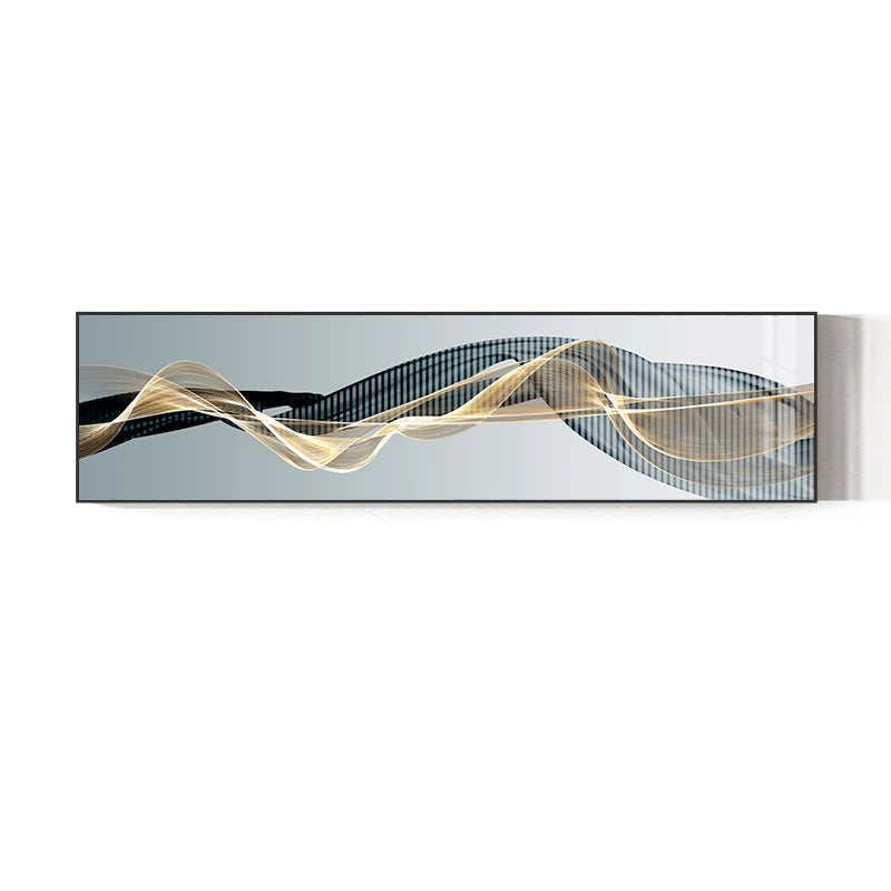 Minimalist Nordic Abstract Flowing Lines Wall Art Fine Art Canvas Prints – Wide Format Wall Decor for Bedroom & Living Room Above Bed or Sofa