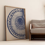 Starfish & Seashell Coastal Wall Art Unframed Canvas Print - Blue Marine Seaside Decor for Dining Room, Beach House & Contemporary Coastal Interiors