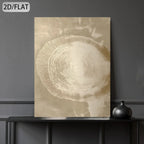 Abstract Tree Ring Canvas Print Wall Art – Modern Minimalist Wood Grain Abstract Artwork For Luxury Living Room, Bedroom & Foyer Décor