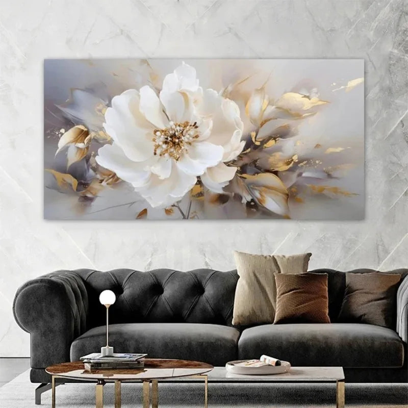 Extra Large Abstract Floral Canvas Wall Art Paintings, Frameless Modern Wall Art Picture For Living Room and Bedroom Home Decor